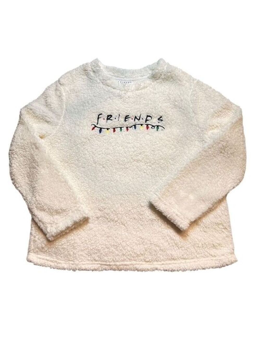 FRIENDS The Television Series Fleece White Pullover Sleepwear Top‎ Long Sleeve L